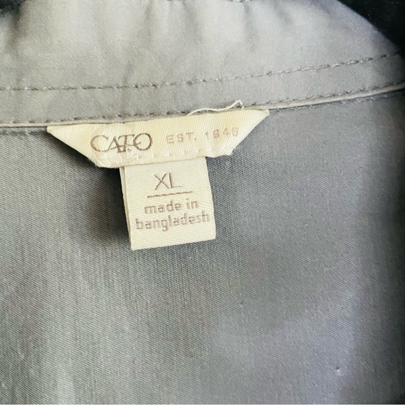 Cato womans Gray Button-Up Jacket XL lightweight utility casual transitional - Picture 2 of 6